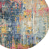 2' X 6' Blue And Yellow Abstract Power Loom Non Skid Area Rug